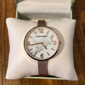 ✨3 for $25✨ Laura Ashley Ladies Thin Sleek Band With Marbleized Dial Watch